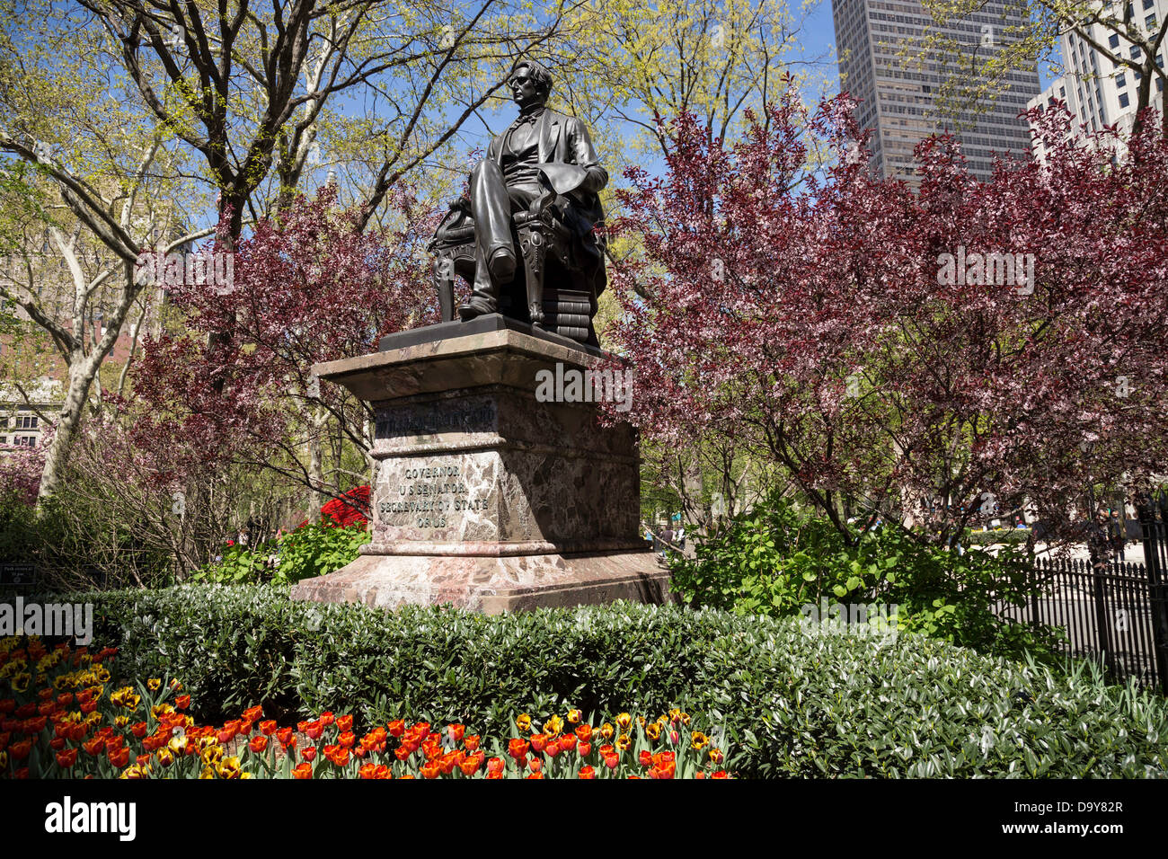 William Henry Seward, statue, Madison Square Park, NYC Banque D'Images