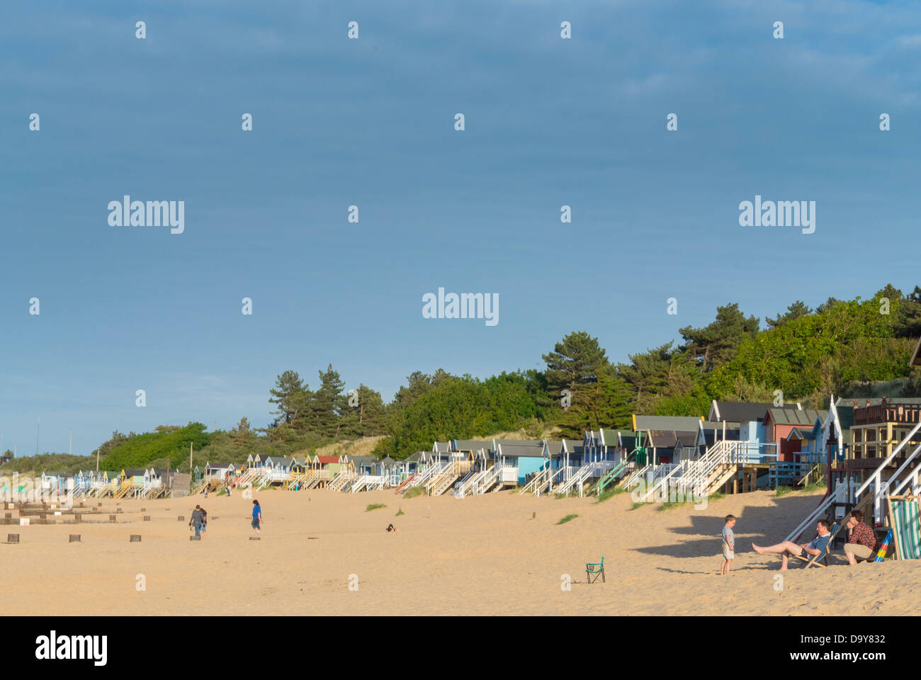 Avis de Wells Beach, Wells-Next-The-Sea, Norfolk, Angleterre Banque D'Images