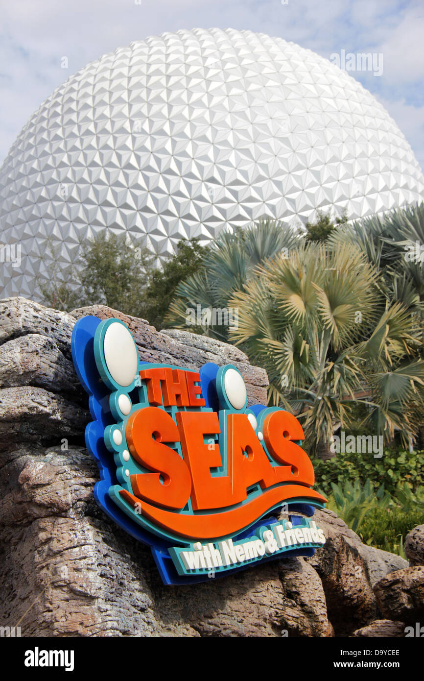 La mer Exposition au Centre Epcot, Disney World, Orlando, Floride. Panneau extérieur. Pour un usage éditorial uniquement Banque D'Images