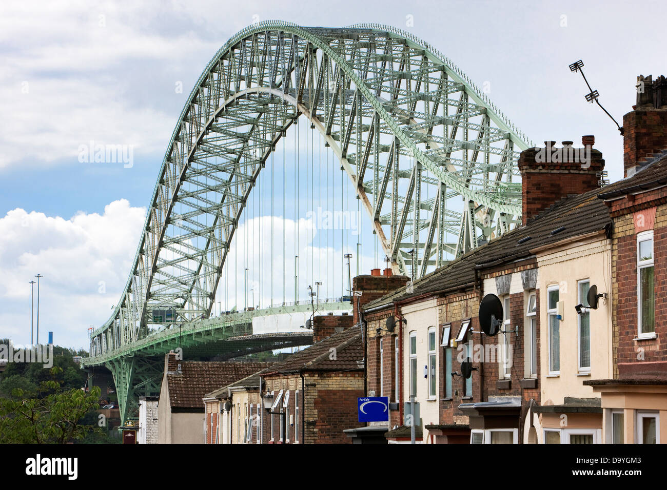 Runcorn-Widnes Pont sur la rivière Mersey, Merseyside, Angleterre Banque D'Images