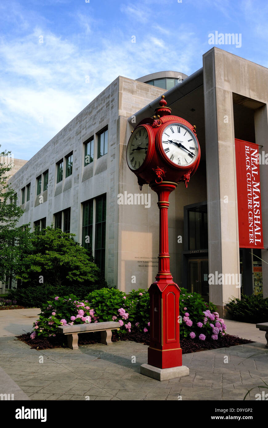 Horloge de rue - Neal Marshall Black Culture Centre - Indiana University, Bloomington, Indiana Banque D'Images