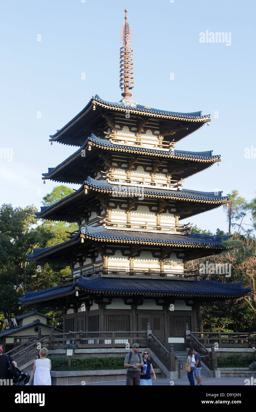 Le pavillon du Japon à Epcot Center, Orlando, Floride. Pour un usage éditorial uniquement. Banque D'Images