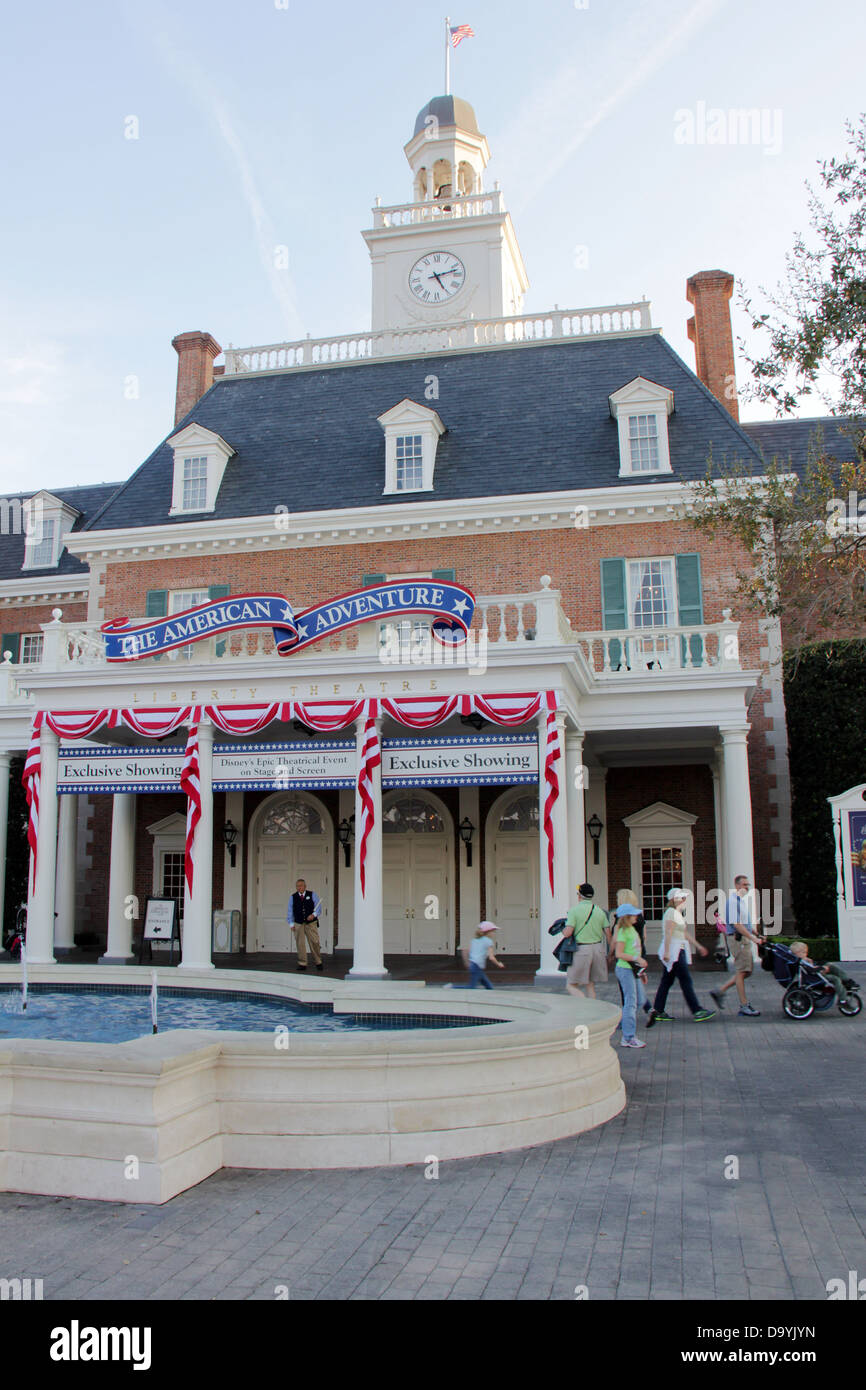 L'aventure américaine attraction de la United States stand, vitrine mondiale, Epcot Center. Banque D'Images