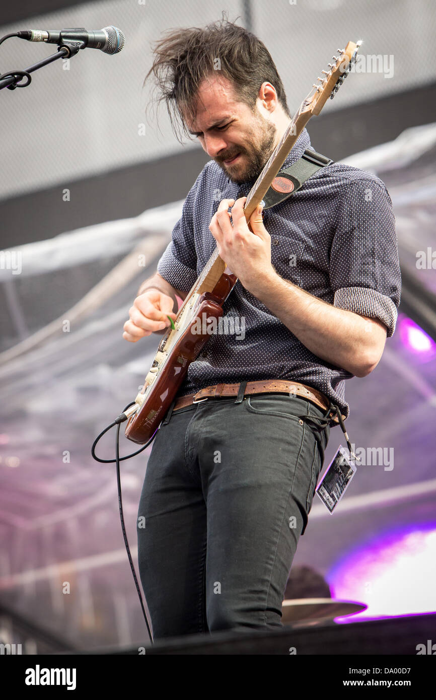 Turin Italie. 28 juin 2013. Le groupe britannique The ARCANE ROOTS effectue au Stadio Comunale de l'ouverture du show de MUSE Crédit : Rodolfo Sassano/Alamy Live News Banque D'Images