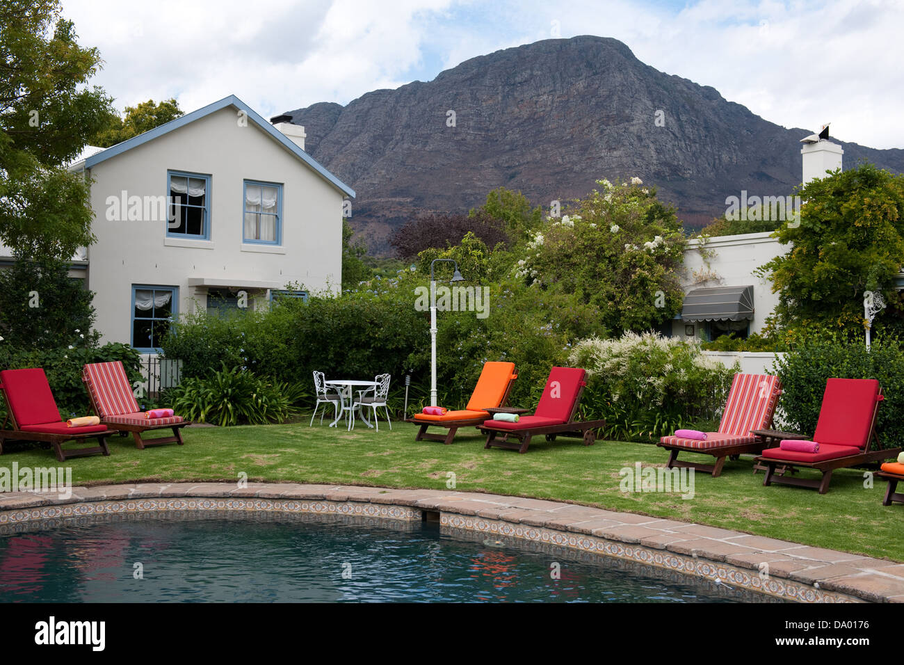 Piscine, Le Quartier Francais, Franschhoek, Afrique du Sud Banque D'Images