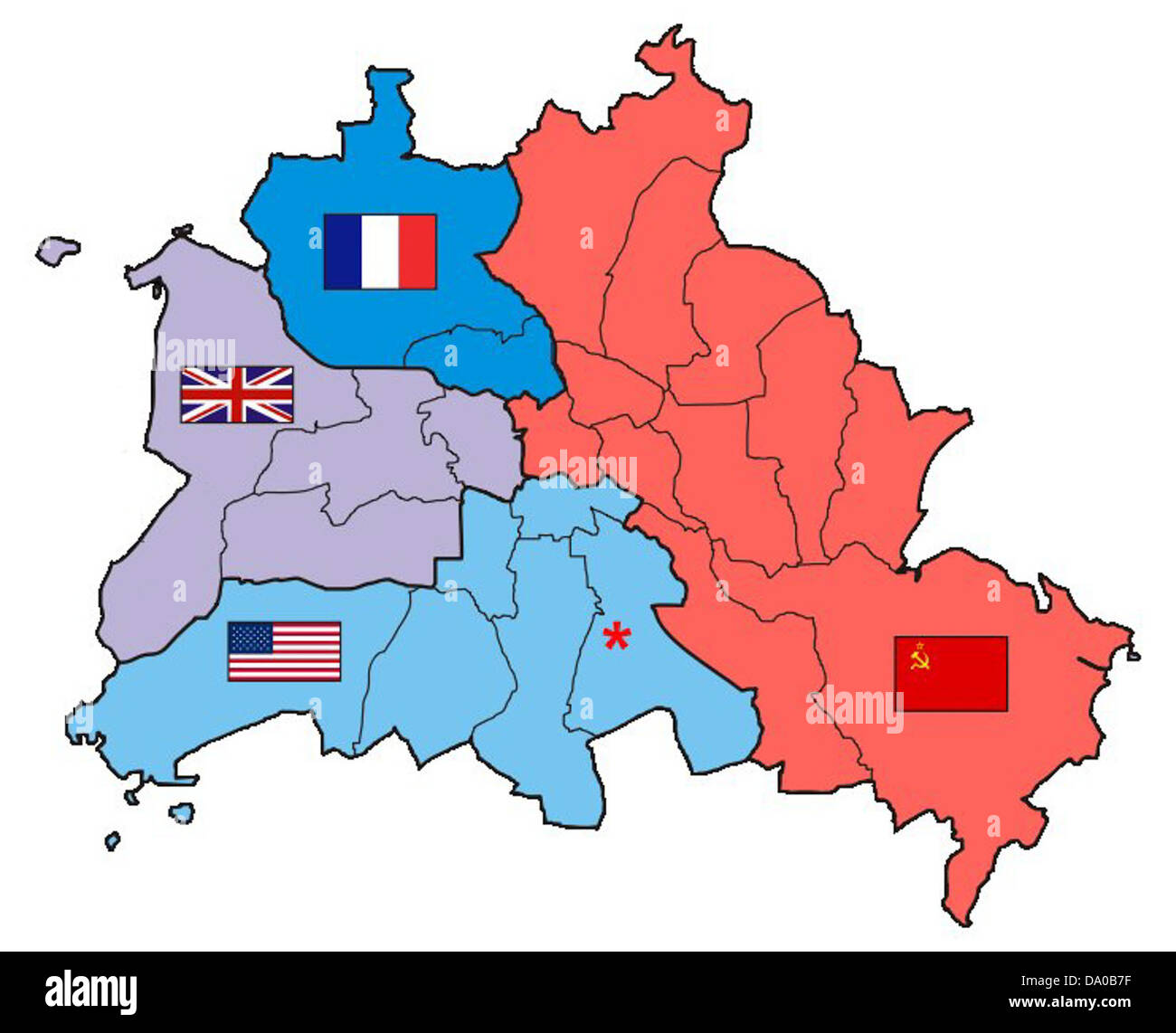 Une carte du ministère des Transports de l'aéroport de Tempelhof, un aéroport historique de Berlin, en Allemagne, autrefois utilisé par l'armée de l'air américaine pendant le pont aérien de Berlin. Banque D'Images