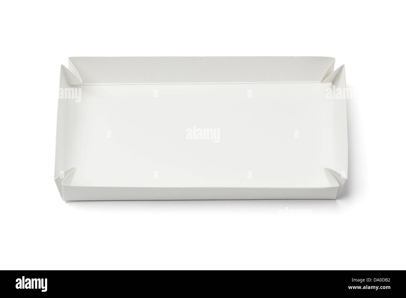 Bac à papier plié sur fond blanc Banque D'Images