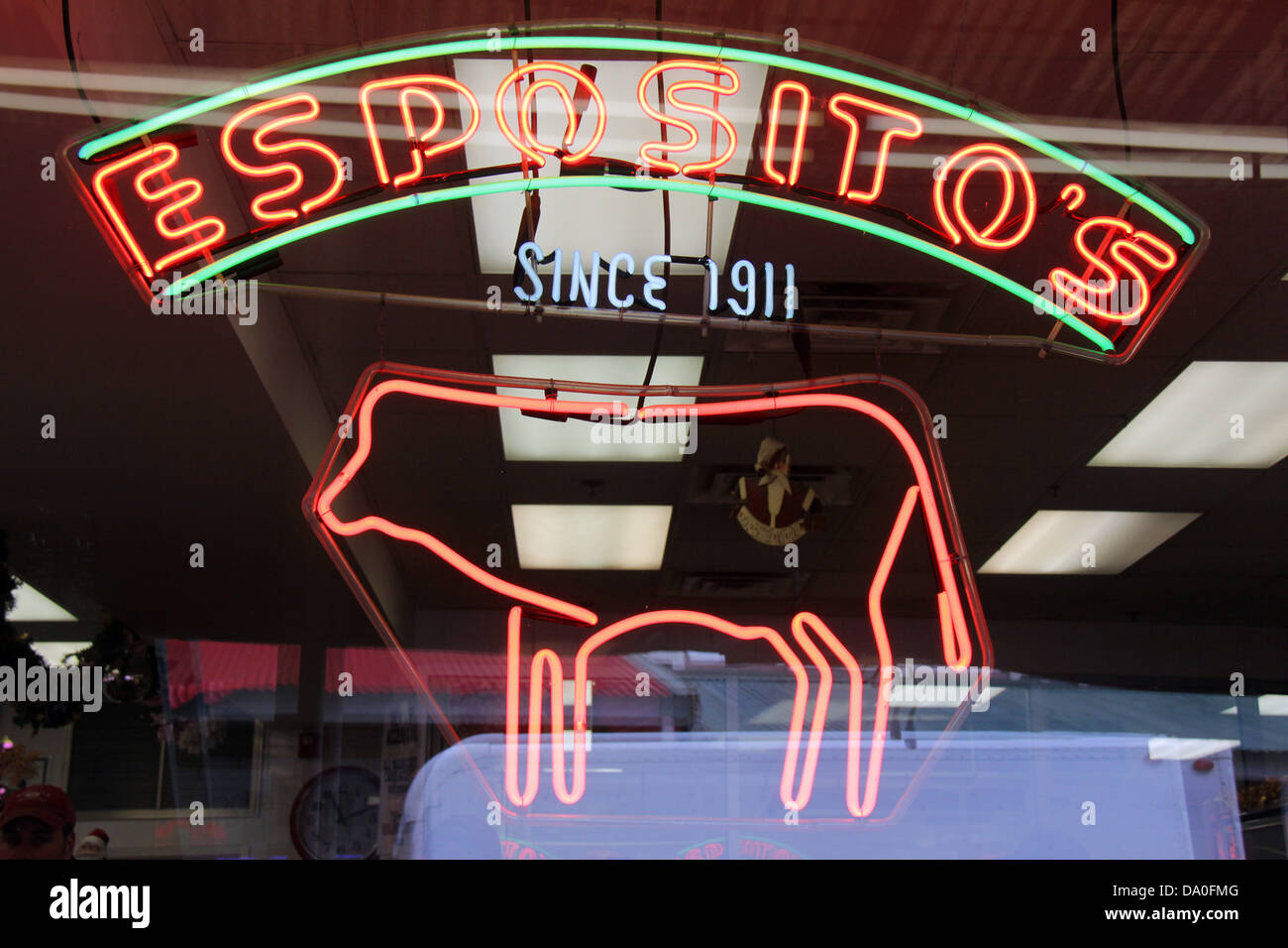 Philadelphia 9e Rue Marché italien voir le marché de la viande d'Esposito. Banque D'Images