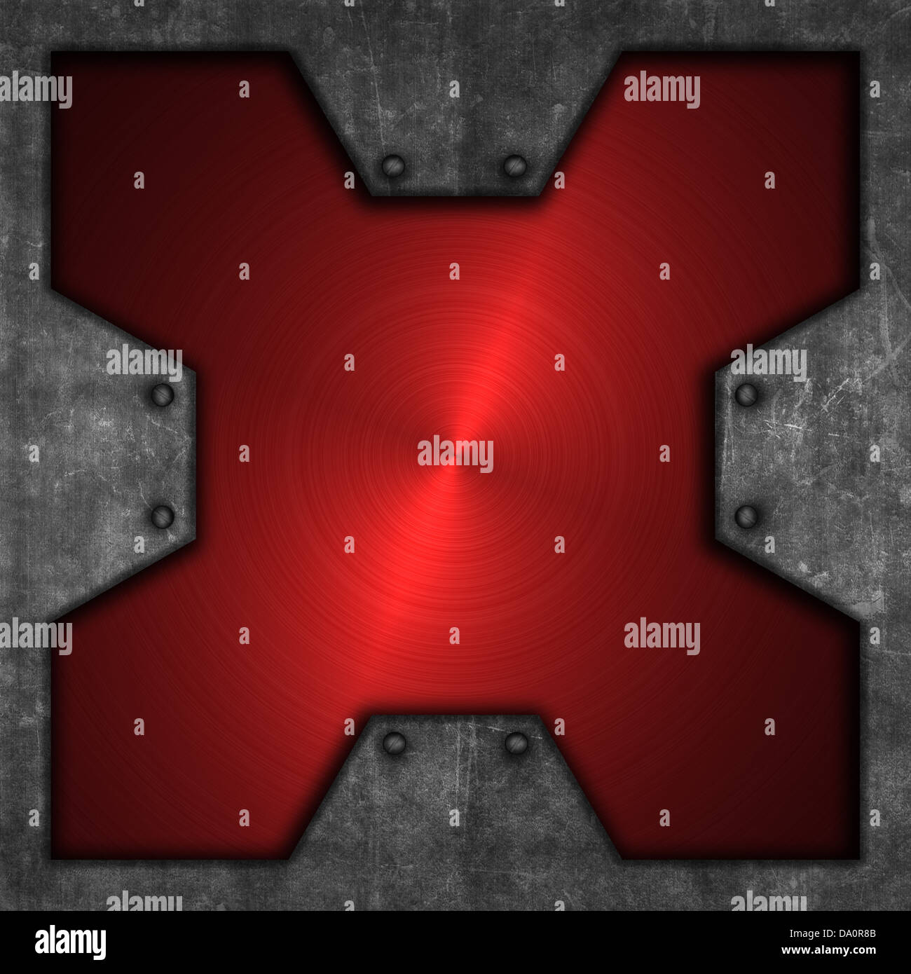 Grunge fond rouge avec une texture de métal brossé Banque D'Images