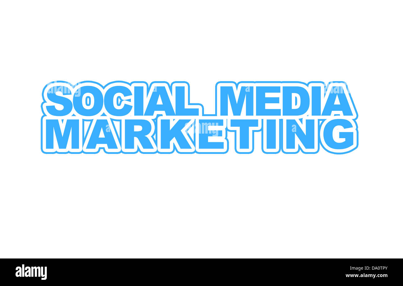 Une illustration de la notion de Social Media Marketing, Stratégie d'affaires sur internet, et le succès avec network Banque D'Images