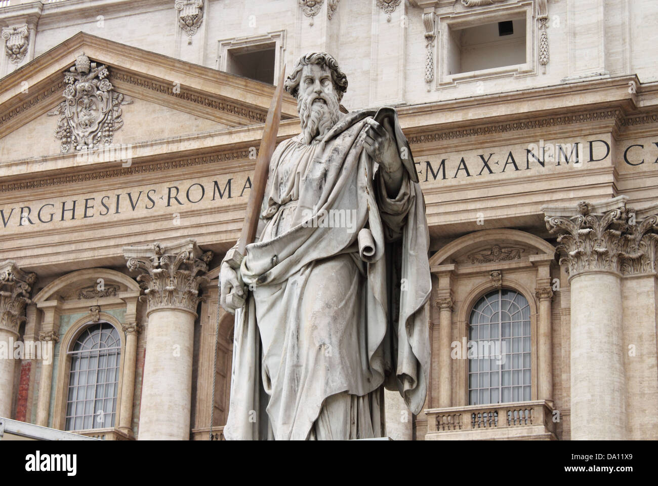 Statue de Saint Paul l'Apôtre dans la Cité du Vatican, Rome Banque D'Images