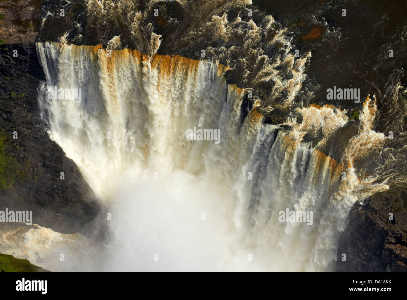 Devil's Cataract, Victoria Falls ou 'Mosi-oa-Tunya" (La fumée qui tonne), et Zambèze, à la frontière de la Zambie / Zimbabwe Banque D'Images