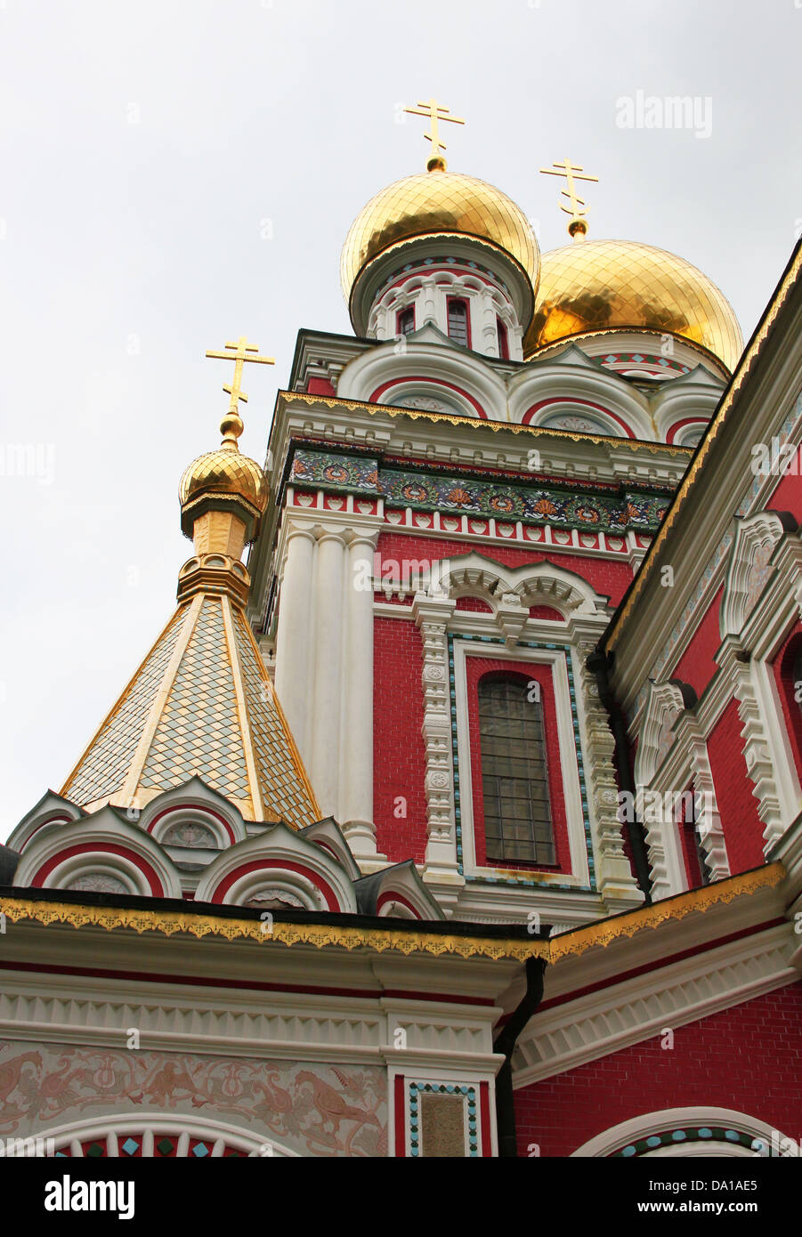 Détail de l'église russe dans Shipka ville, Bulgarie Banque D'Images