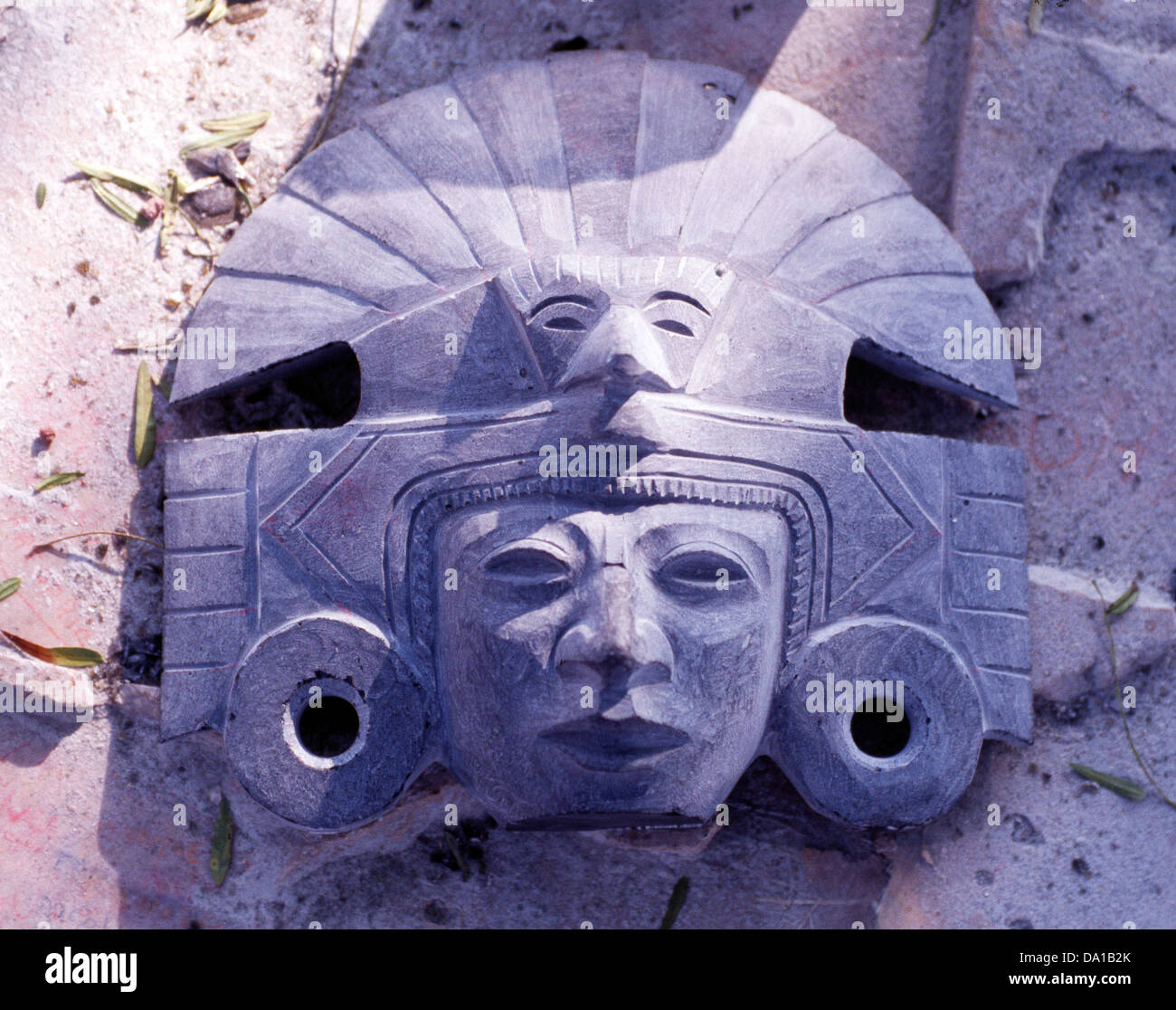 La sculpture sur pierre de Dieu aztèque, Teotihuacan, Mexique Banque D'Images