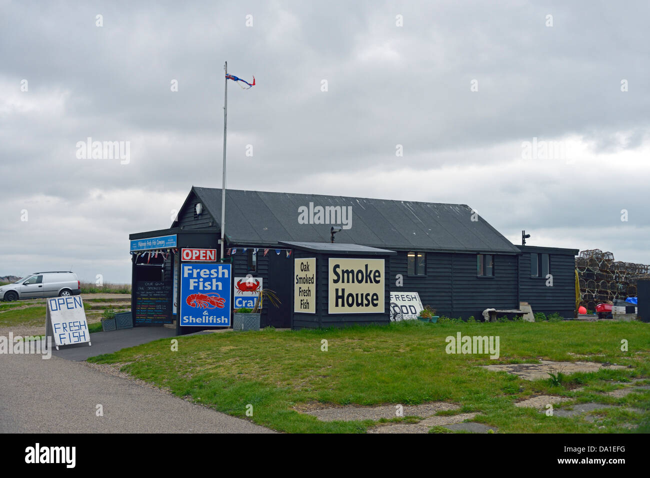 Poisson frais d'Aldeburgh, La Compagnie Smoke House. Aldeburgh, Suffolk, Angleterre, Royaume-Uni, Europe. Banque D'Images