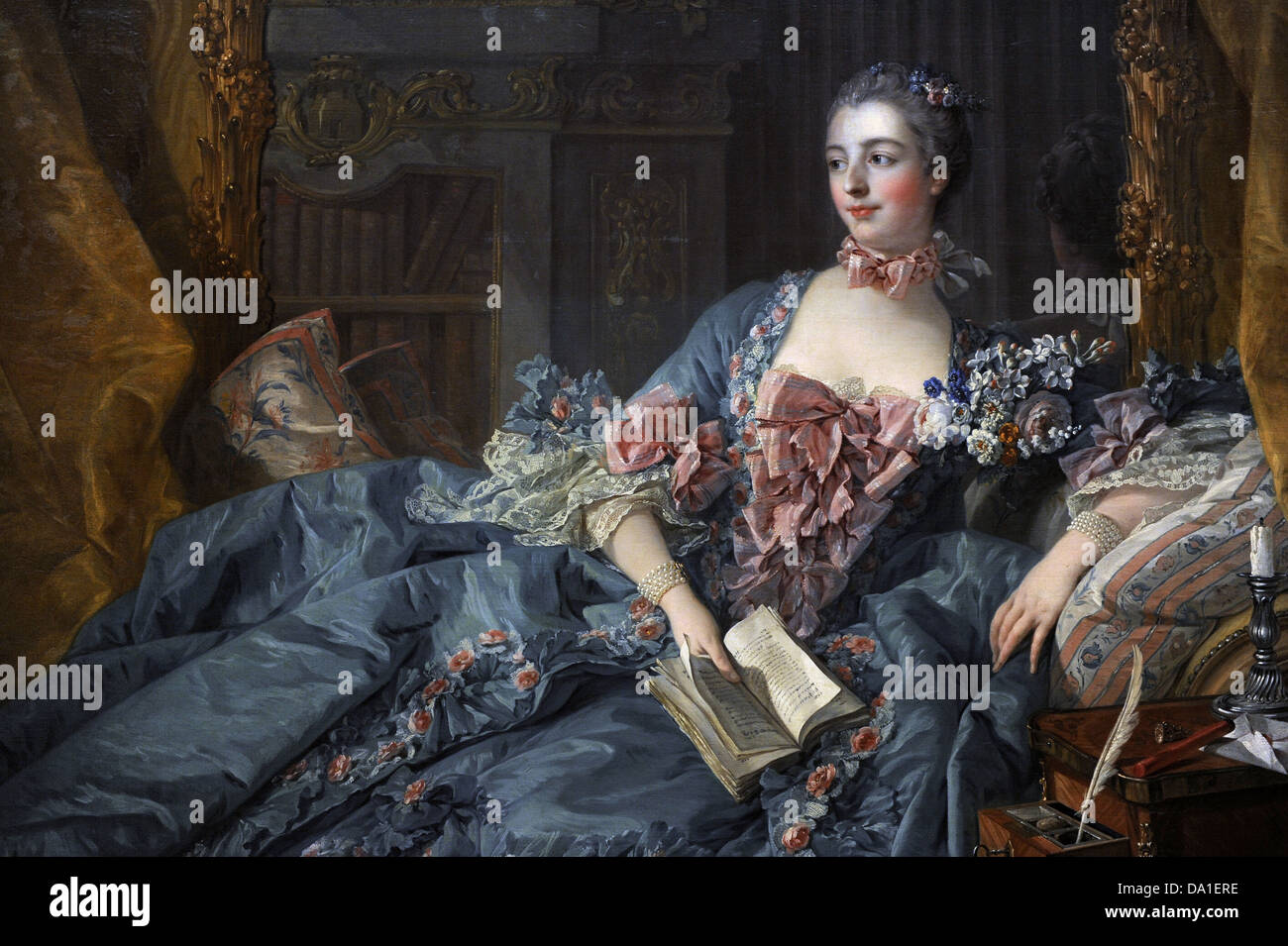 François Boucher (1703-1770). Le peintre français. Madame de Pompadour, 1758. Détail. L'Alte Pinakothek. Munich. L'Allemagne. Banque D'Images
