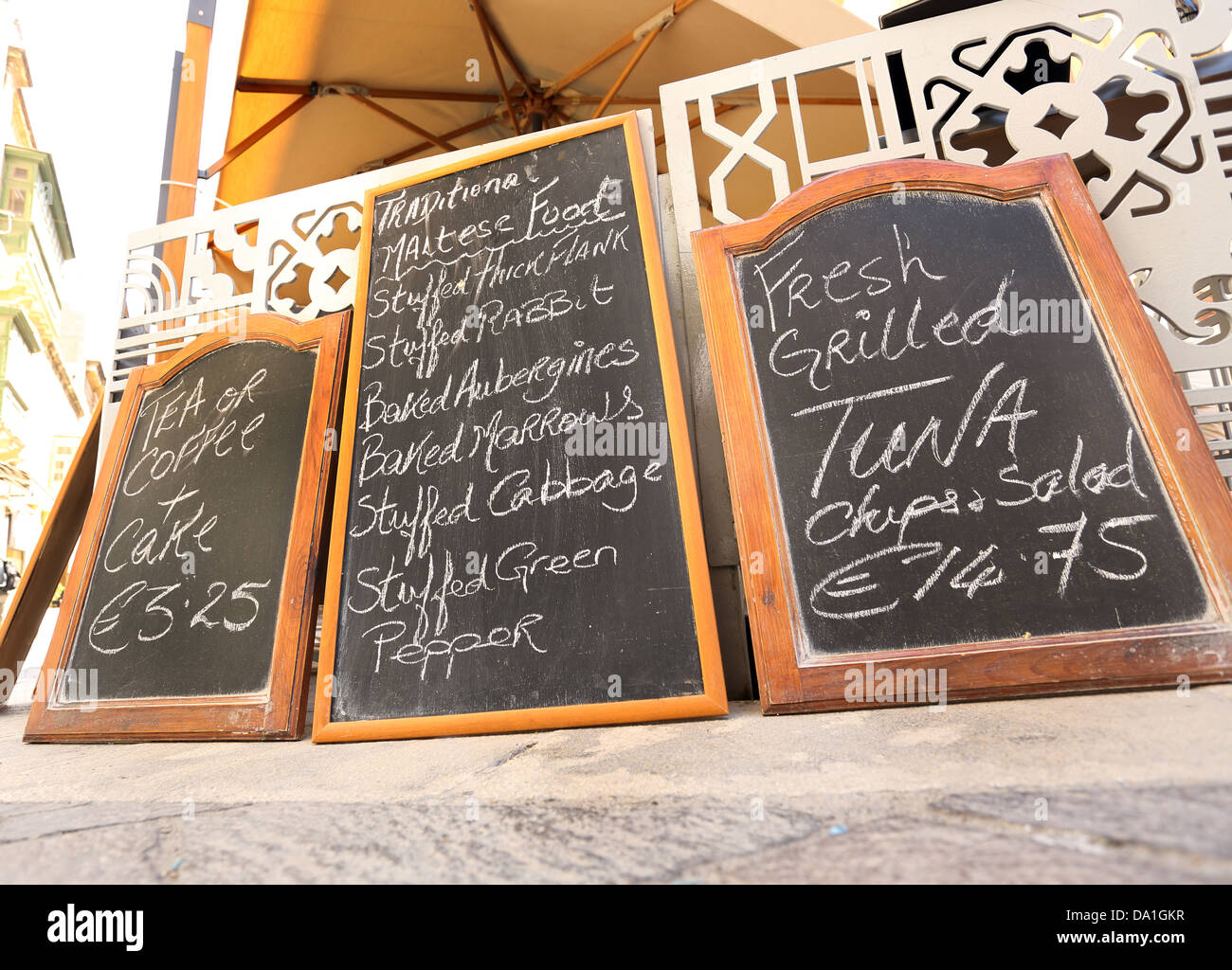 RESTAURANT MENU BOARD,Malte Banque D'Images