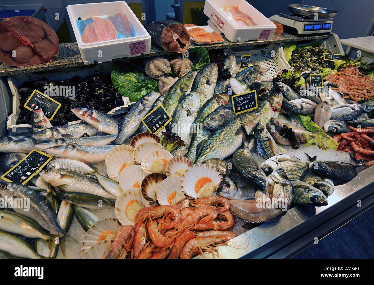 Marché de poissons,LA VALETTE,Malte Banque D'Images