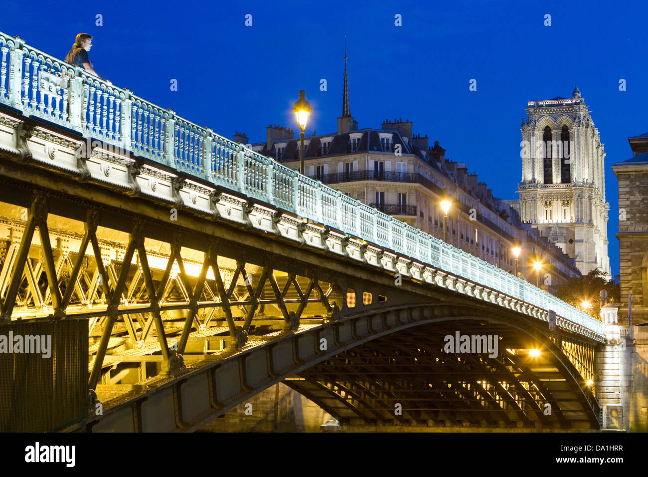 Pont d'Arcole pont reliant à partir de l'Hôtel de Ville à l'île de la Cité, Paris Banque D'Images