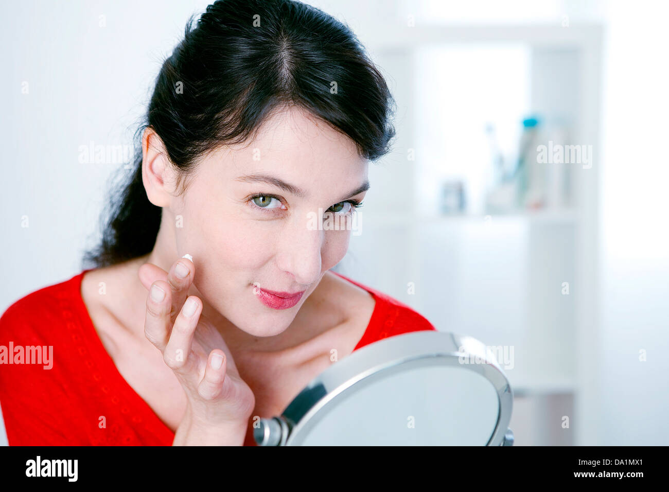 Soins visage, femme Banque D'Images