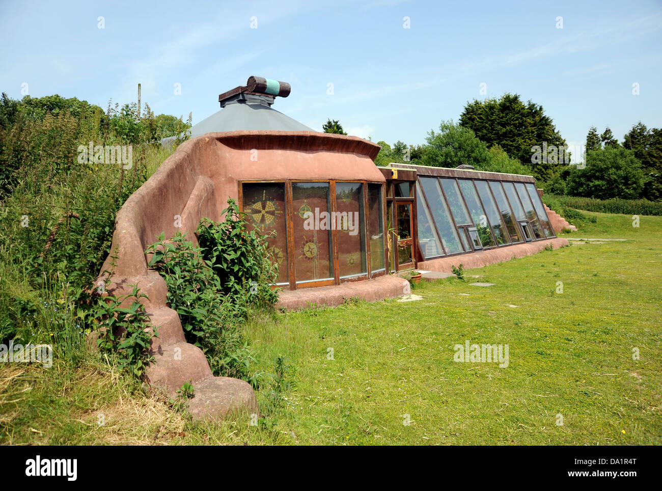 L'Earthship Eco project à Stanmer Organics Brighton UK Banque D'Images