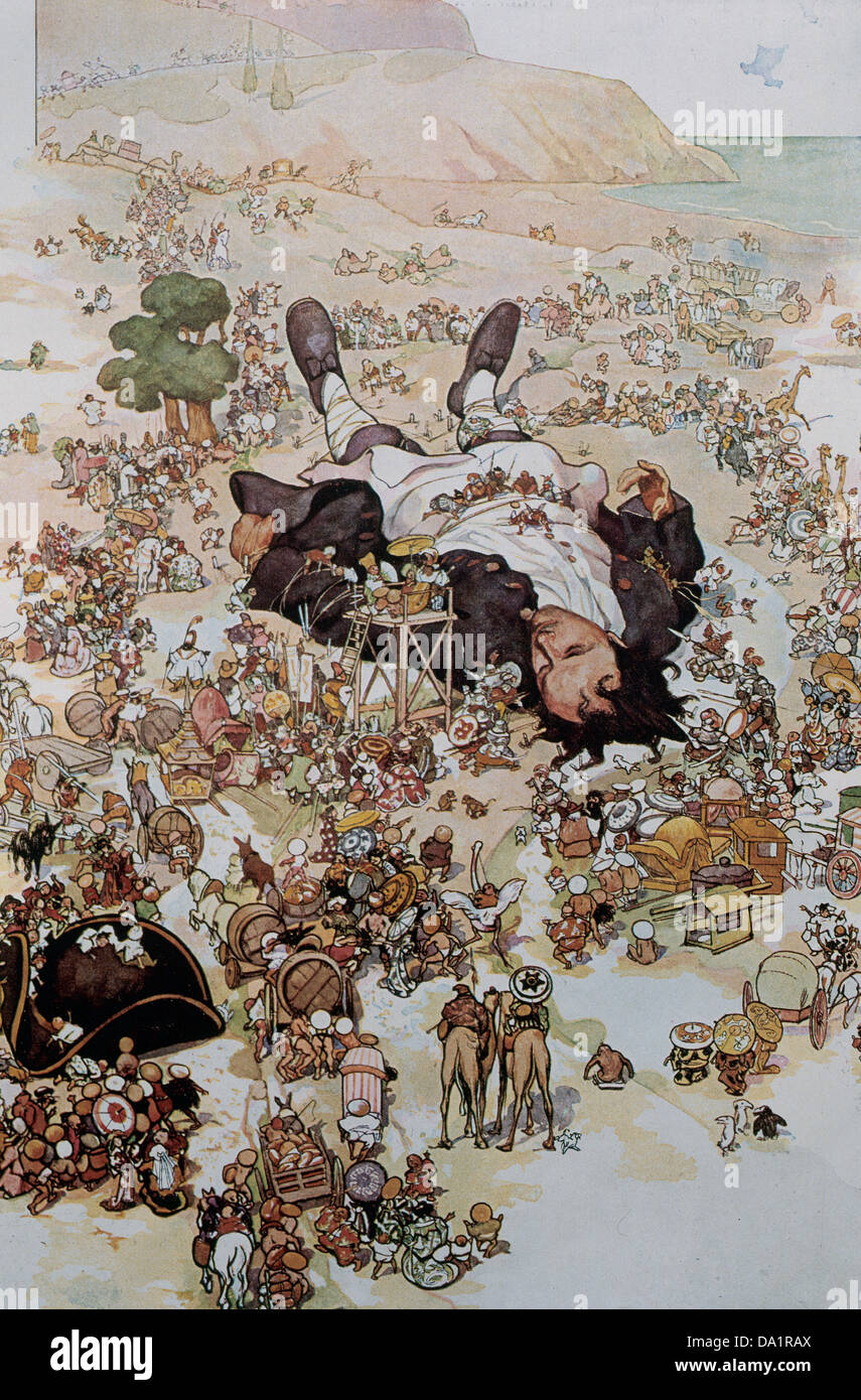 Jonathan Swift (1667-1745). Satiriste anglo-irlandais, essayiste, pamphlétaire politique. Les Voyages de Gulliver, 1726. Banque D'Images