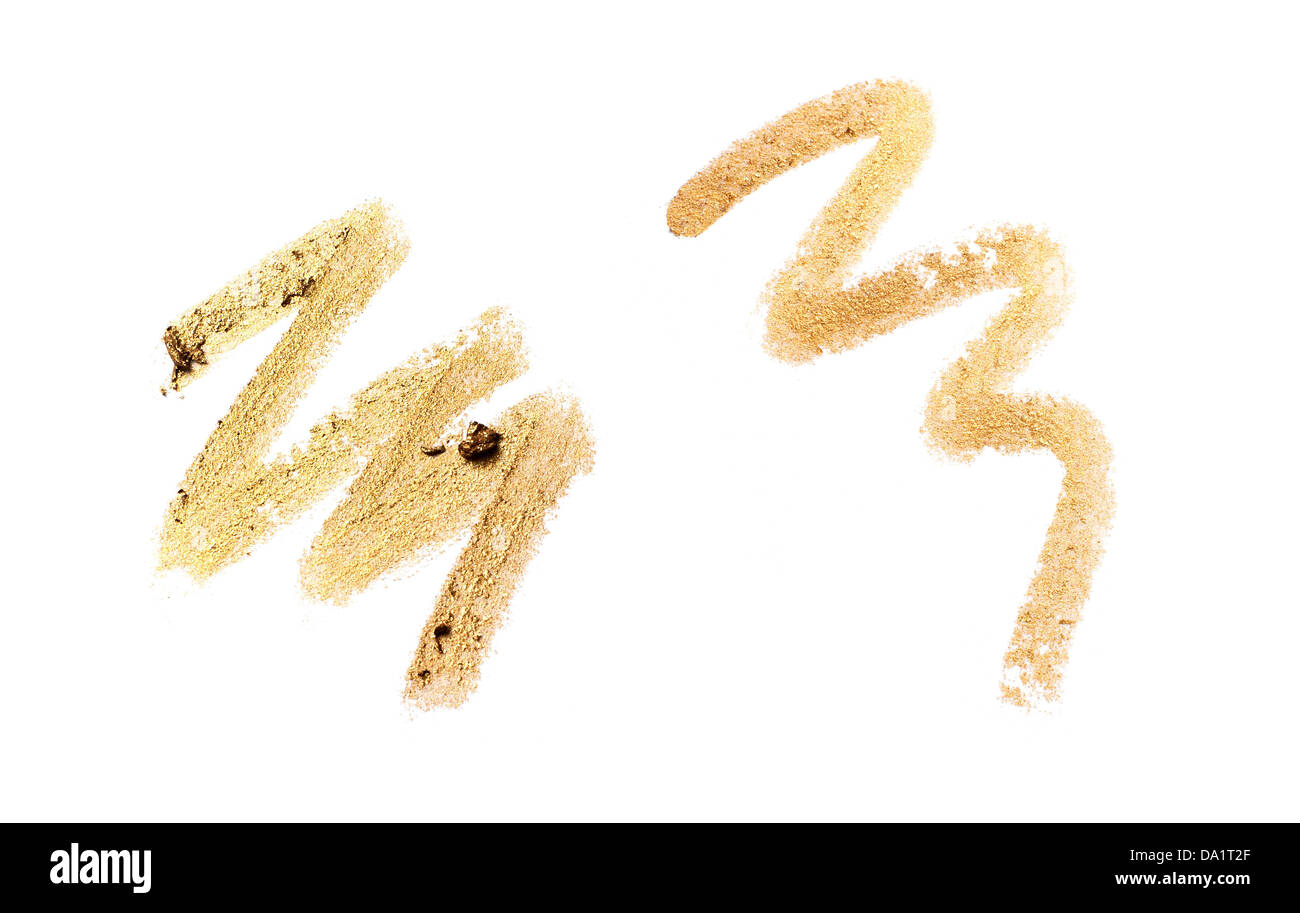 L'eyeliner crayon Squiggle coupé d'or sur un fond blanc Banque D'Images