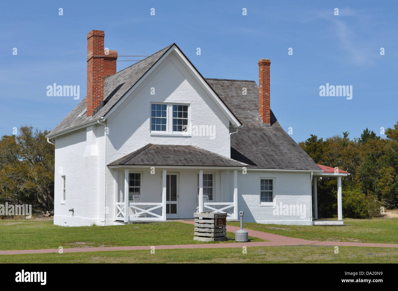 La maison de gardien de phare du cap Hatteras. Banque D'Images