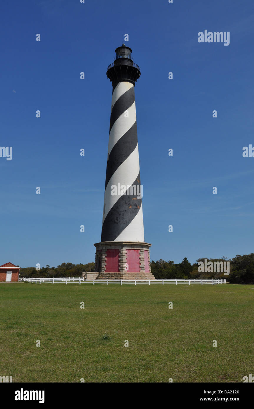 Le phare de Cape Hatteras situé à Buxton, NC. Banque D'Images