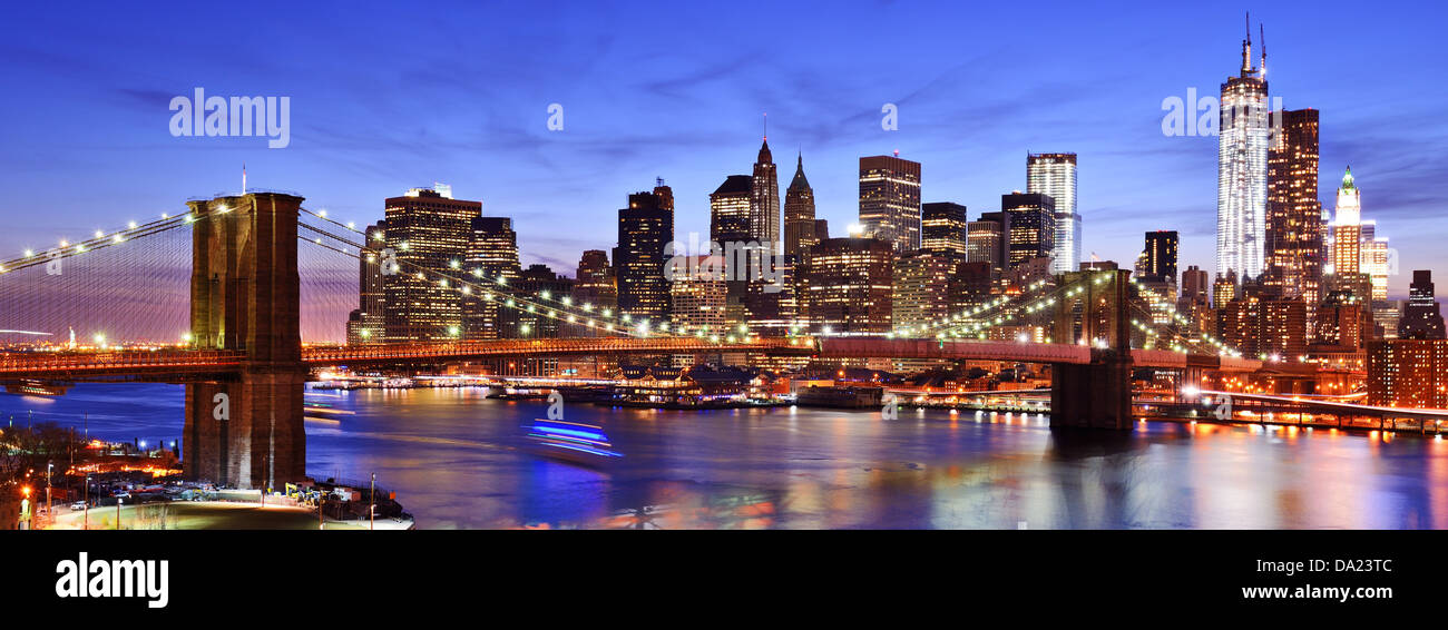 Lower Manhattan skyline de New York. Banque D'Images