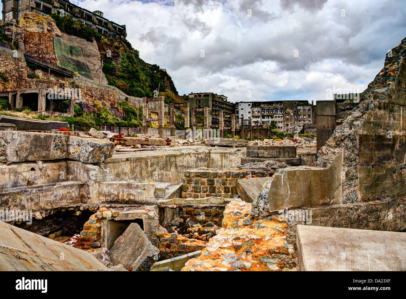 Gunkanjima, Nagasaki, Japon. Banque D'Images