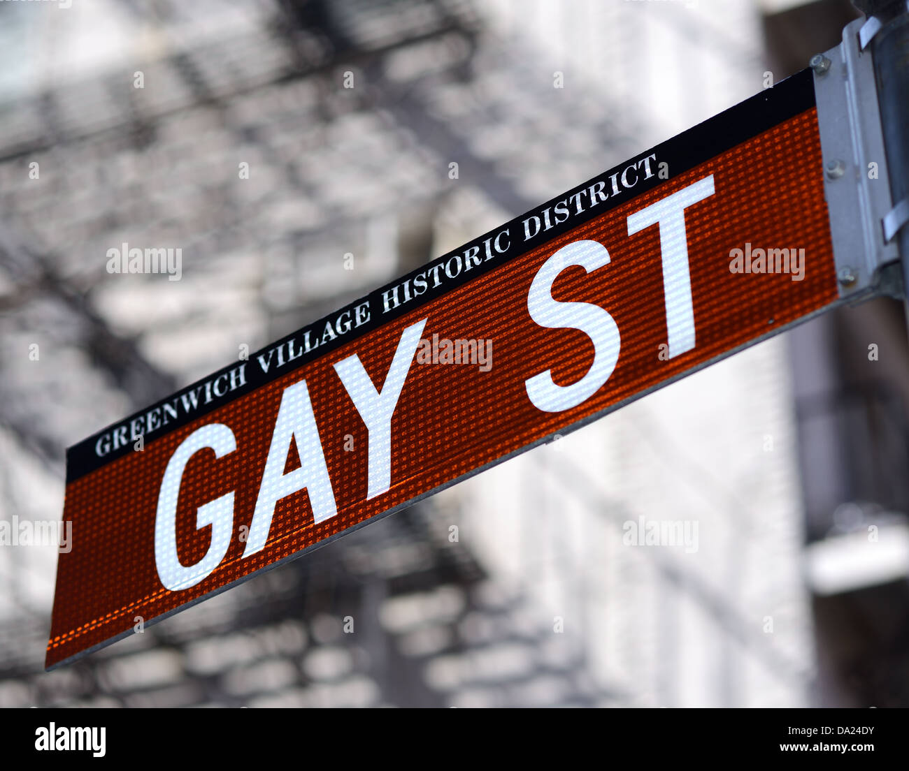 Gay Street dans le quartier historique de Greenwich Village de New York. Banque D'Images