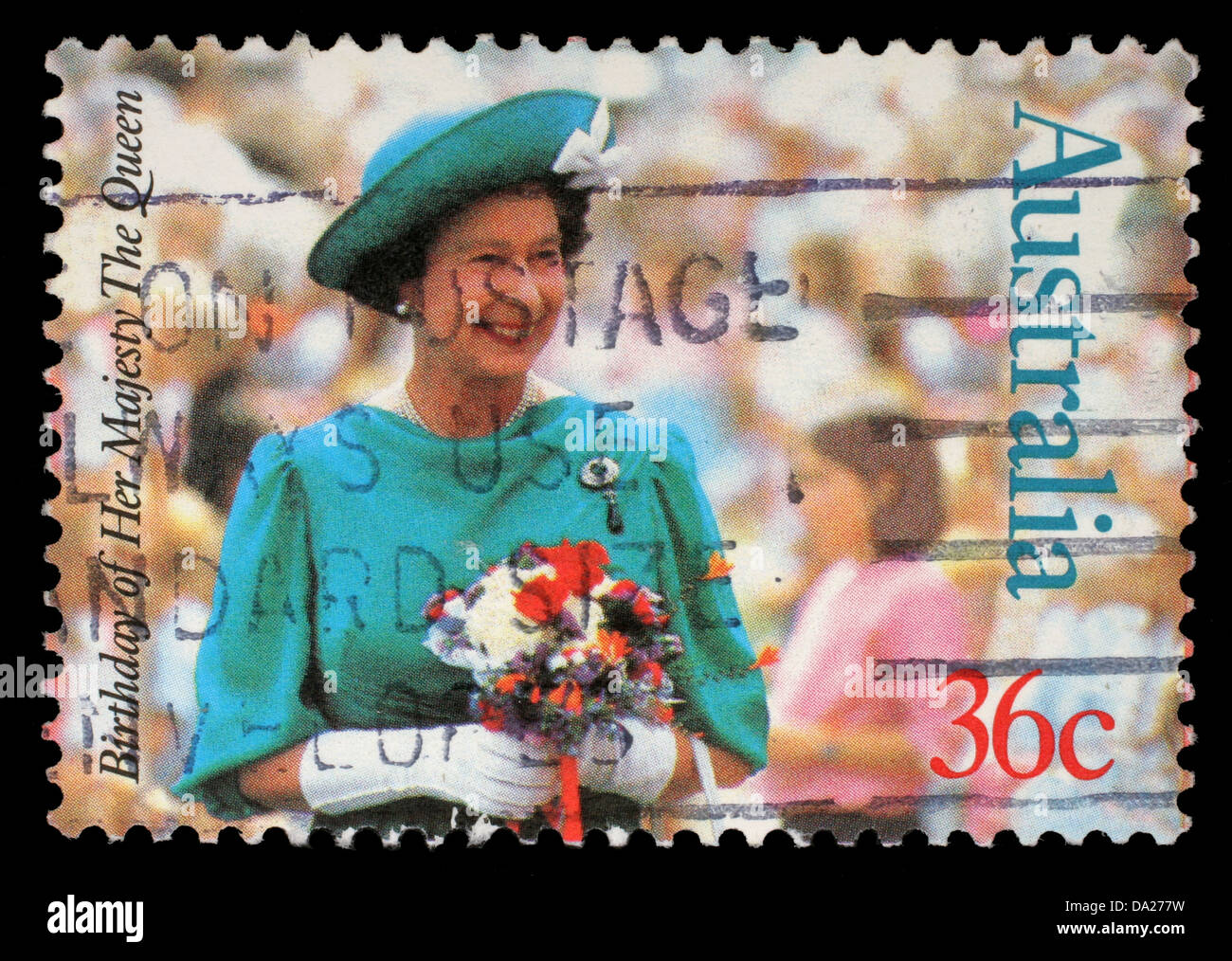 L'AUSTRALIE - circa 1987 : timbres par l'Australie, montre la reine Elizabeth II, circa 1987 Banque D'Images