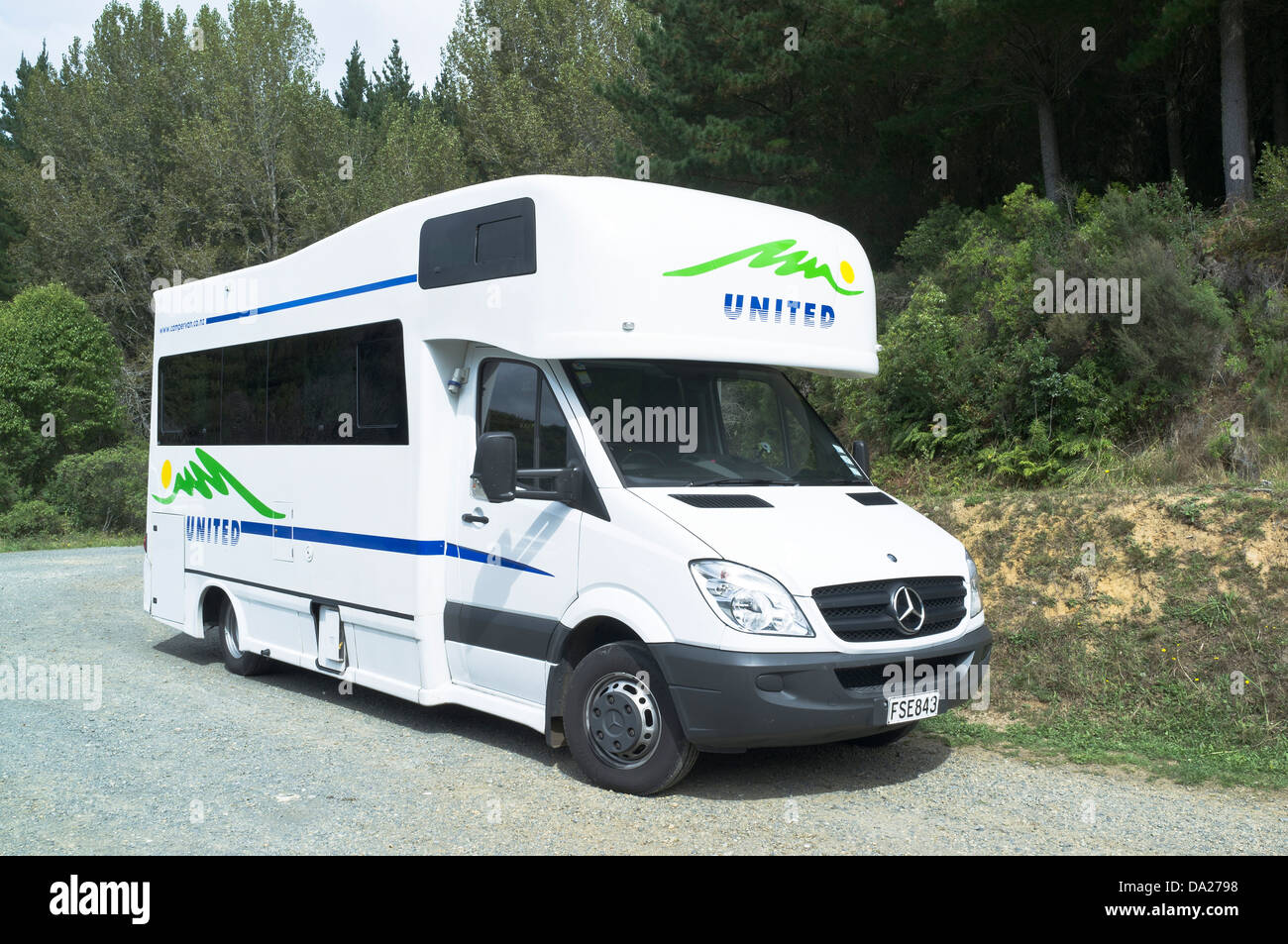TRANSPORT dh Nouvelle-zélande Nouvelle-zélande camping-car Mercedes camping Banque D'Images