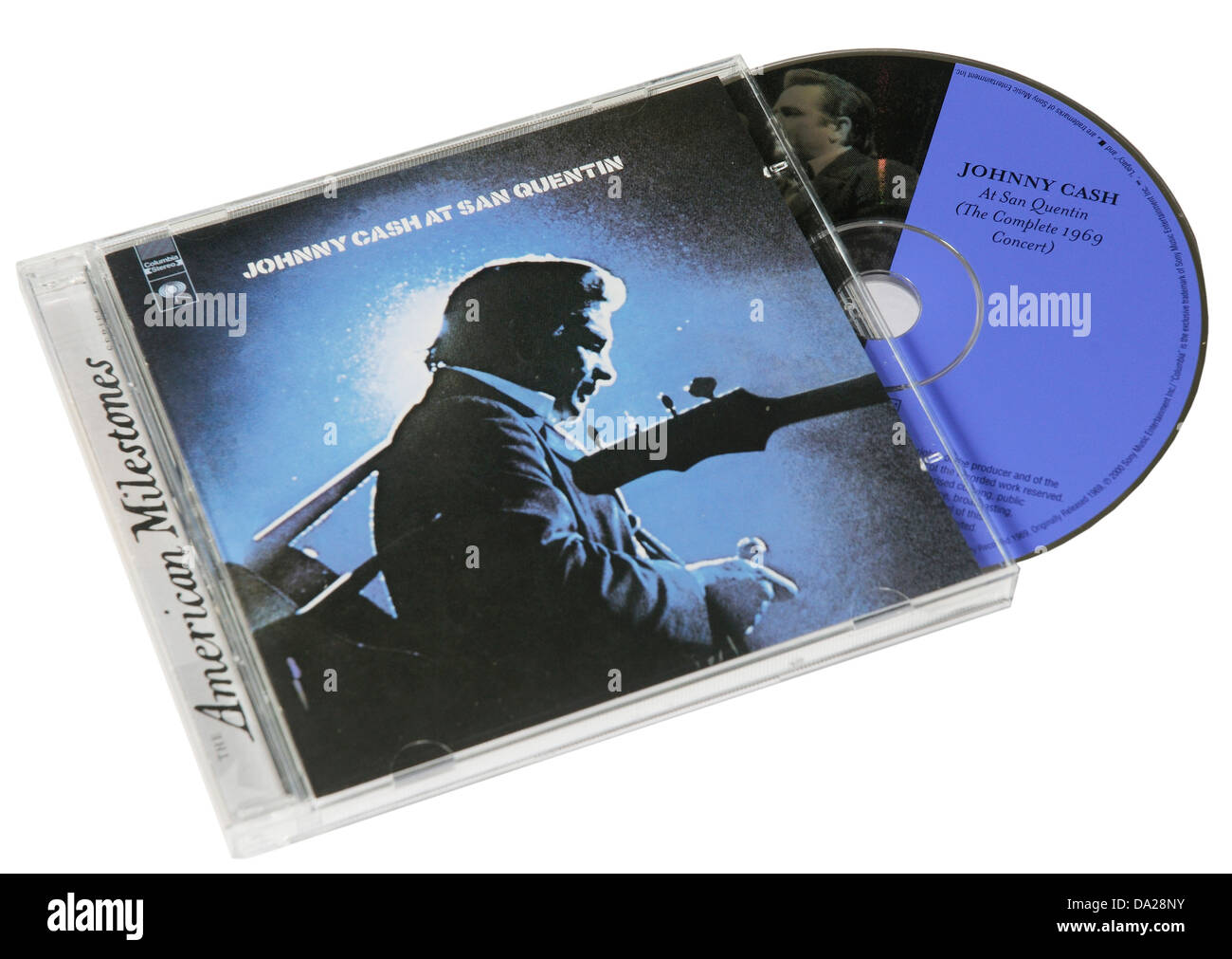 Johnny Cash Live at San Quentin sur CD album Prison Banque D'Images