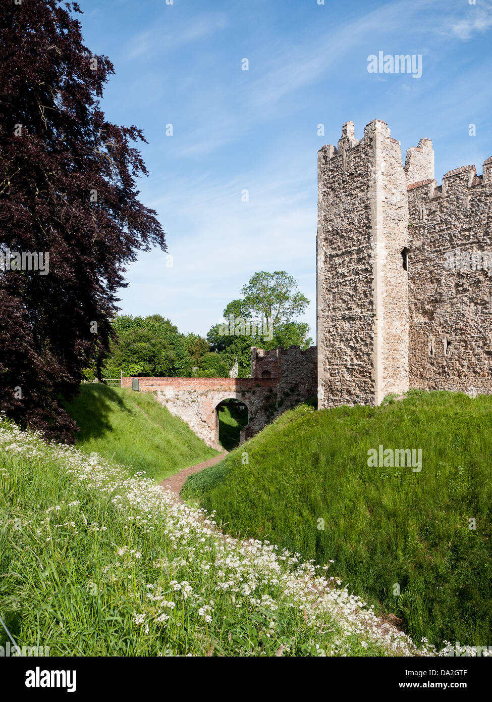 Château de Domfront, Suffolk, UK château normand Banque D'Images