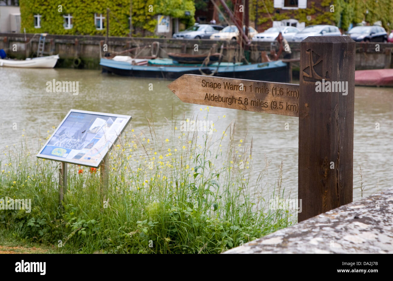 Inscrivez-vous au début de la manière du Marin, sentier, Snape Maltings, Suffolk, Angleterre Banque D'Images