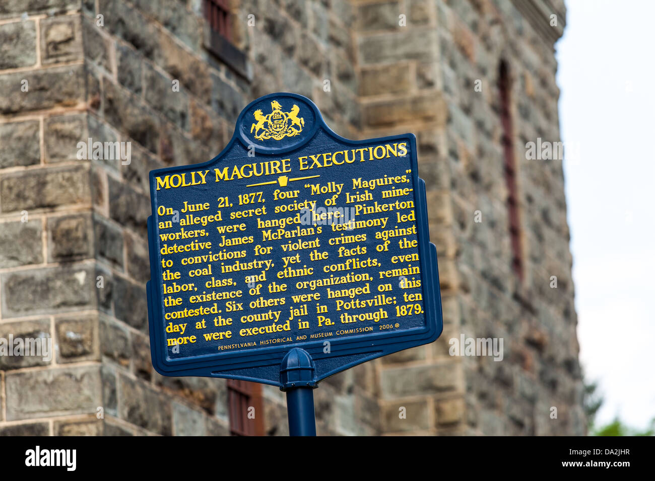 L'ancienne prison Museum à Jim Thorpe, PA, où sept Molly Maguires ont été exécutés. Banque D'Images