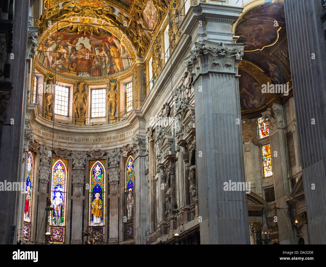 L'intérieur de la cathédrale San Lorenzo de Gênes, Italie 2 Banque D'Images