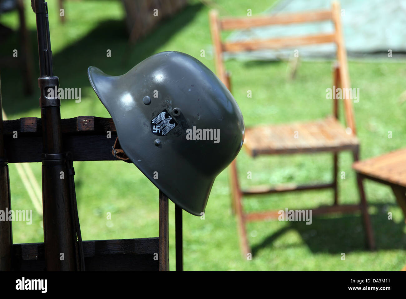 La Seconde Guerre mondiale Stahlhelm casque allemand Dr. Friedrich Schwerd Banque D'Images