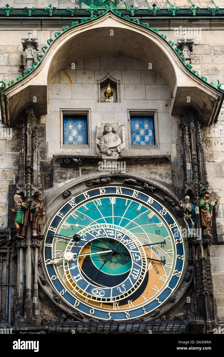 Horloge astronomique sur l'Ancien hôtel de ville de Prague, République Tchèque Banque D'Images