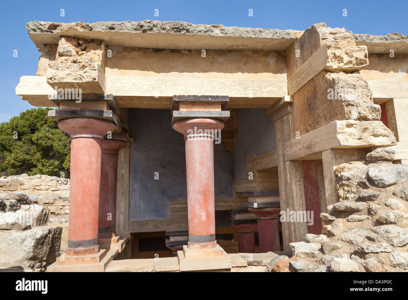 Le bâtiment nord du bassin Lustral, Palais de Knossos, Knossos, Crète, Grèce Banque D'Images