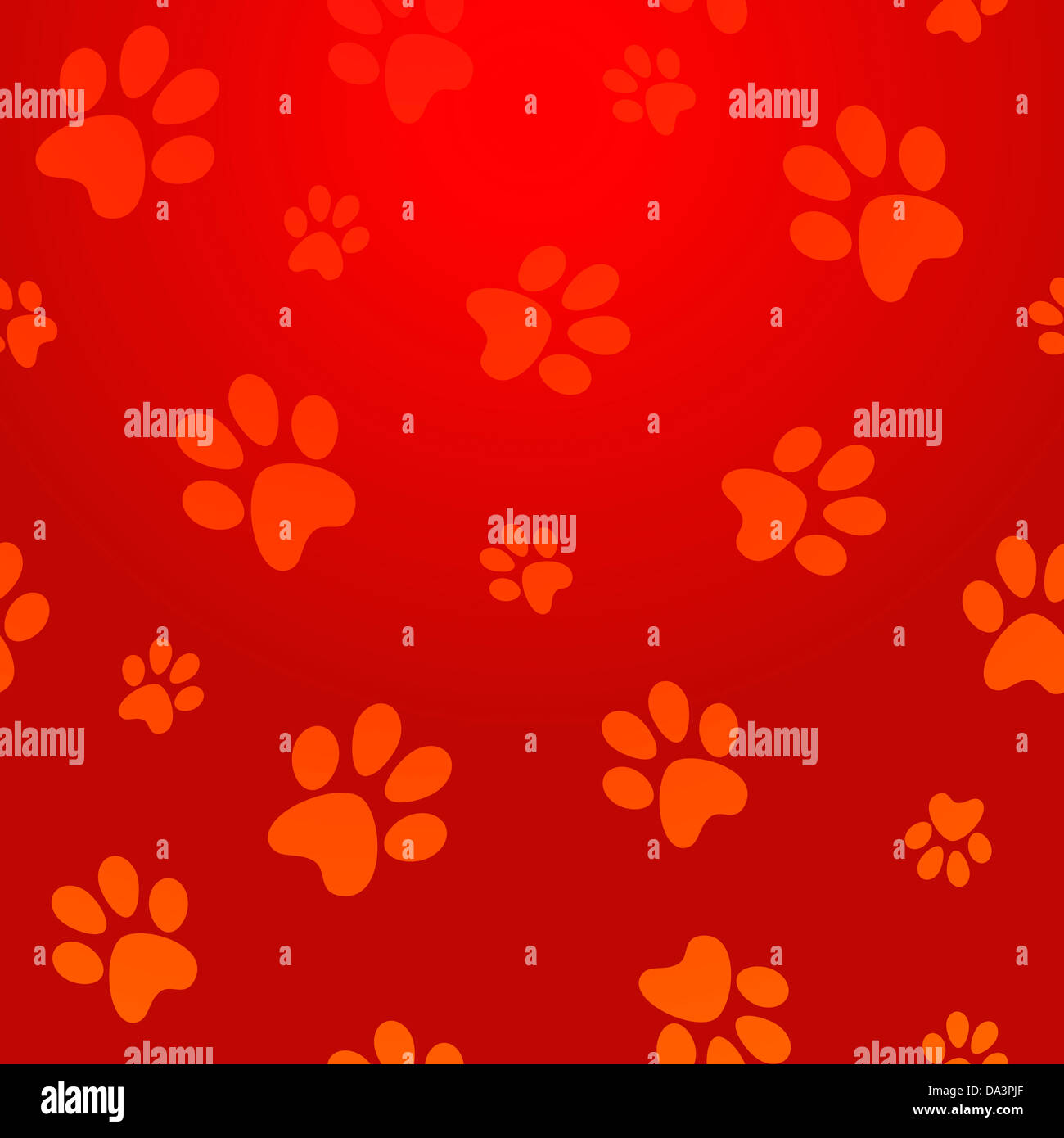 Animal paw abstract design pattern transparente fond rouge. Couches d'illustration vectorielle pour une manipulation facile et coloris. Banque D'Images