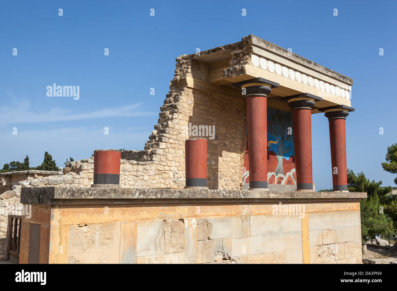 L'entrée nord, Palais de Knossos, Knossos, Crète, Grèce Banque D'Images