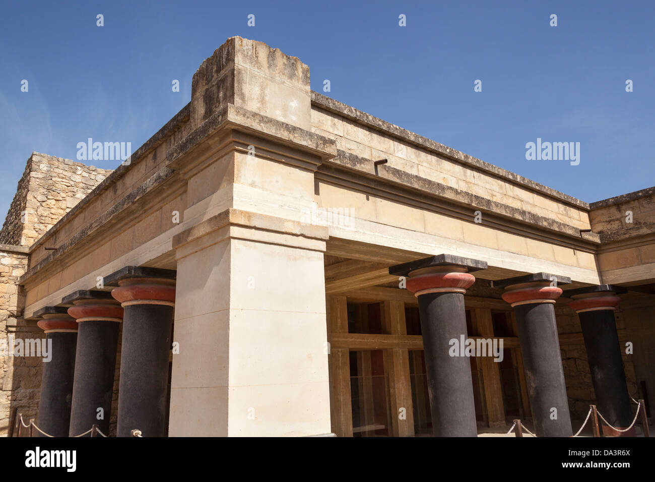 Le hall de l'Axes Double, Palais de Knossos, Knossos, Crète, Grèce Banque D'Images