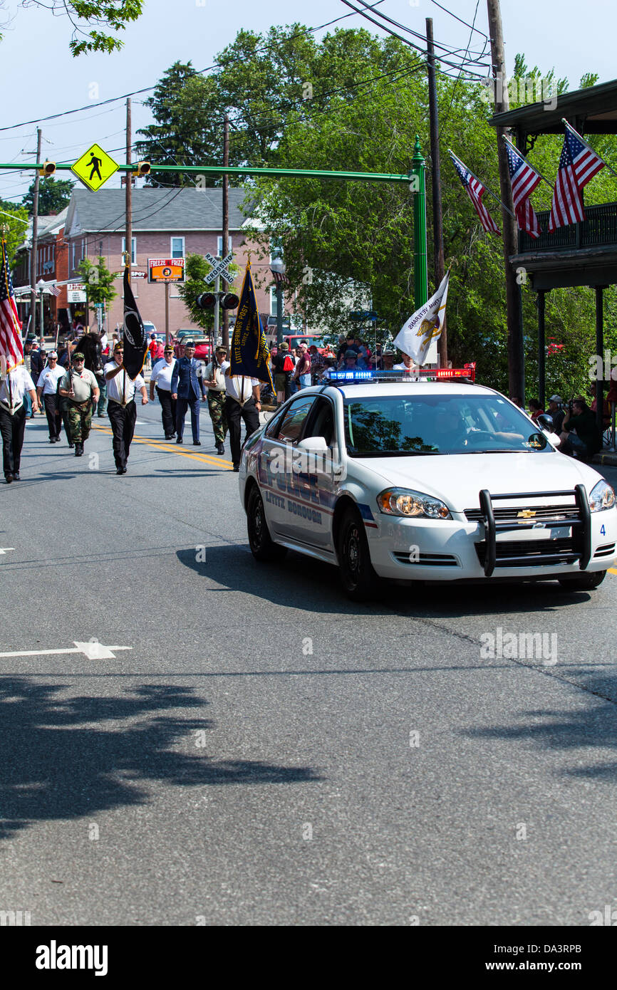 Une petite ville Memorial Day Parade célébration à Lititz, comté de Lancaster, PA. Banque D'Images