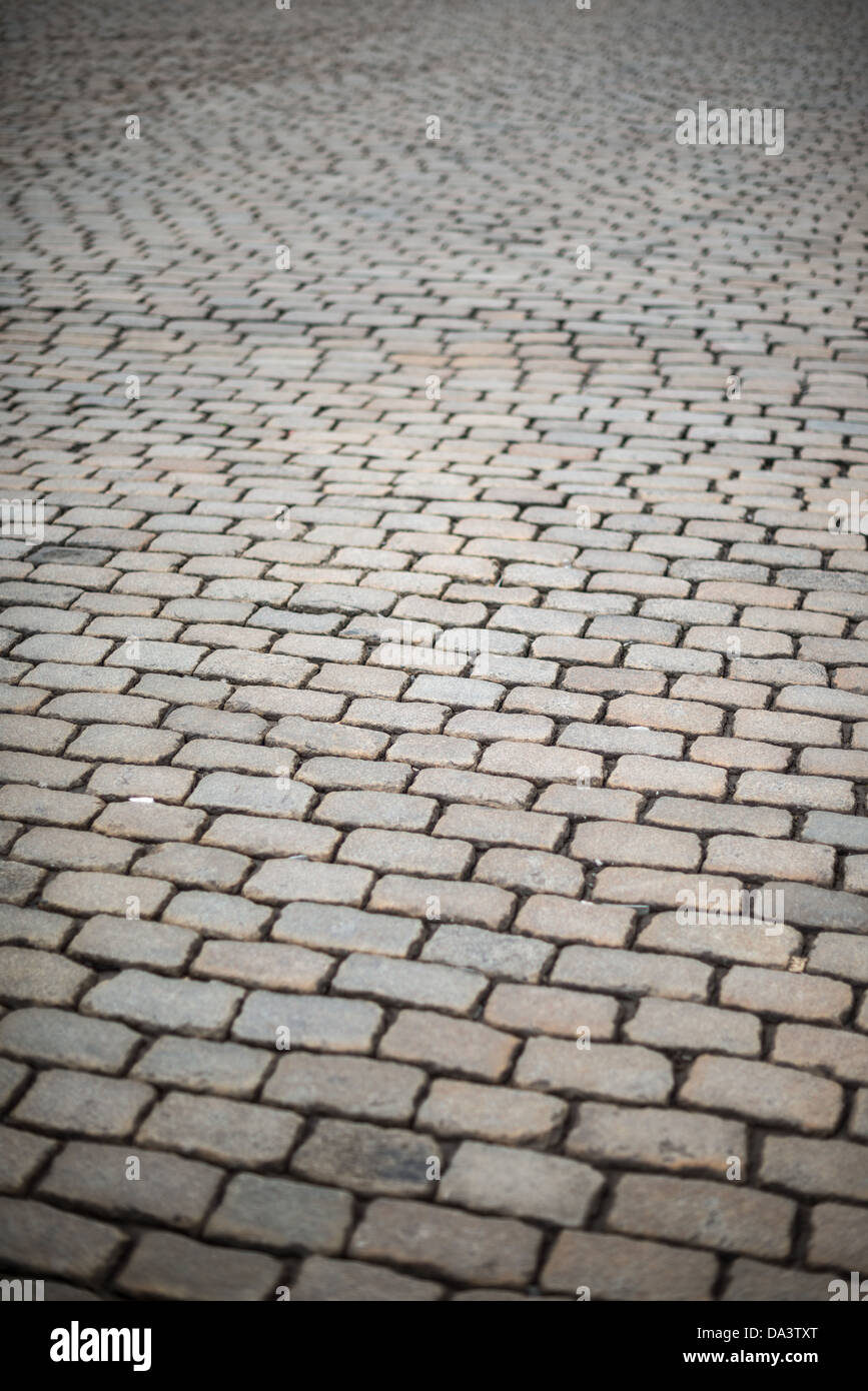 Rues pavées Bruxelles Belgique // rues pavées à Bruxelles, Belgique. Banque D'Images