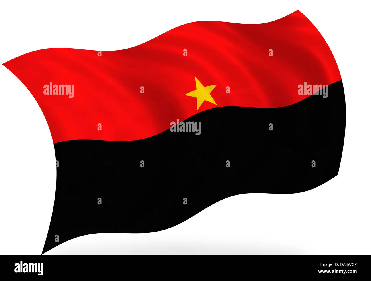 Drapeau de l'Angola, isolé Banque D'Images