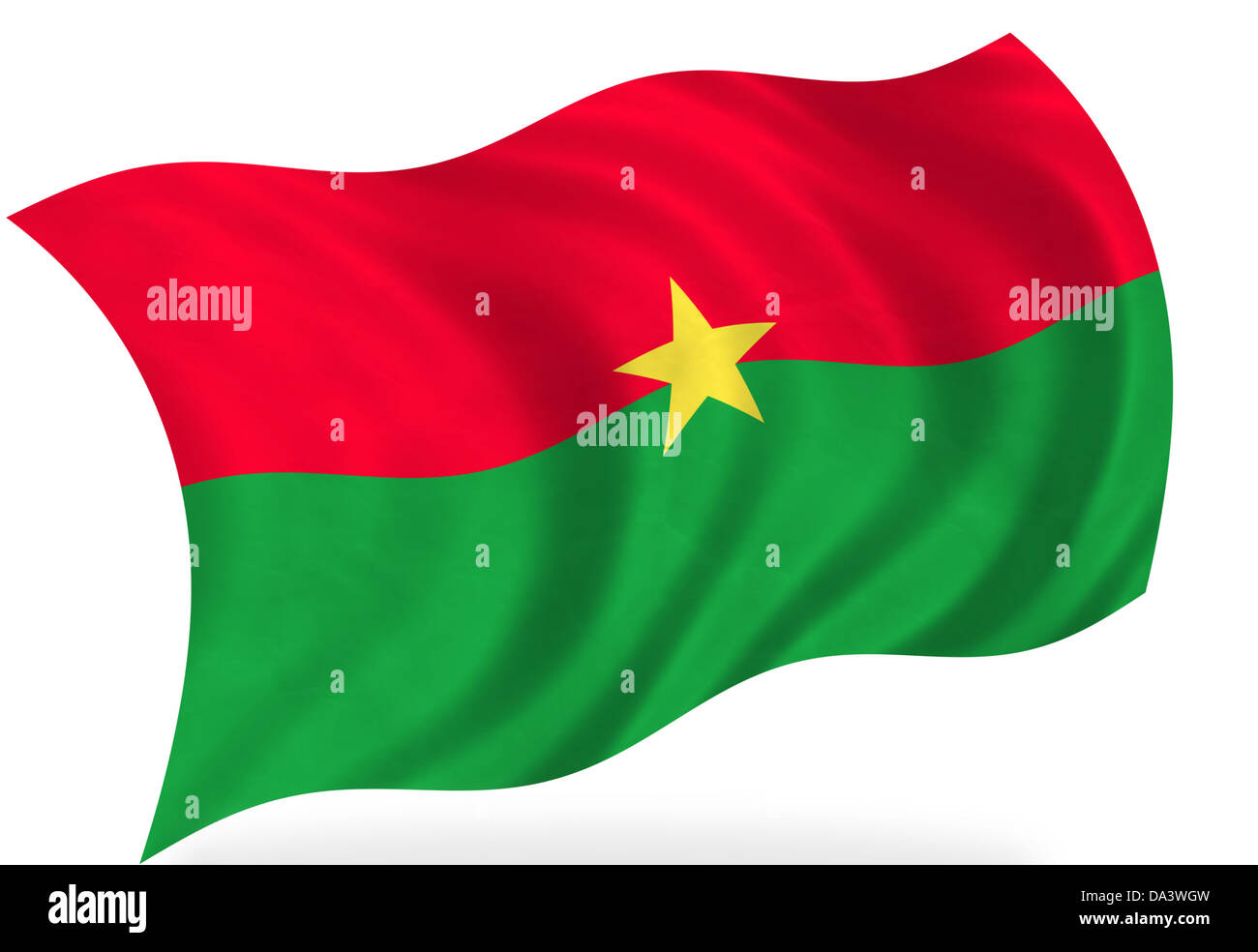 Drapeau du Burkina Faso, isolé Banque D'Images