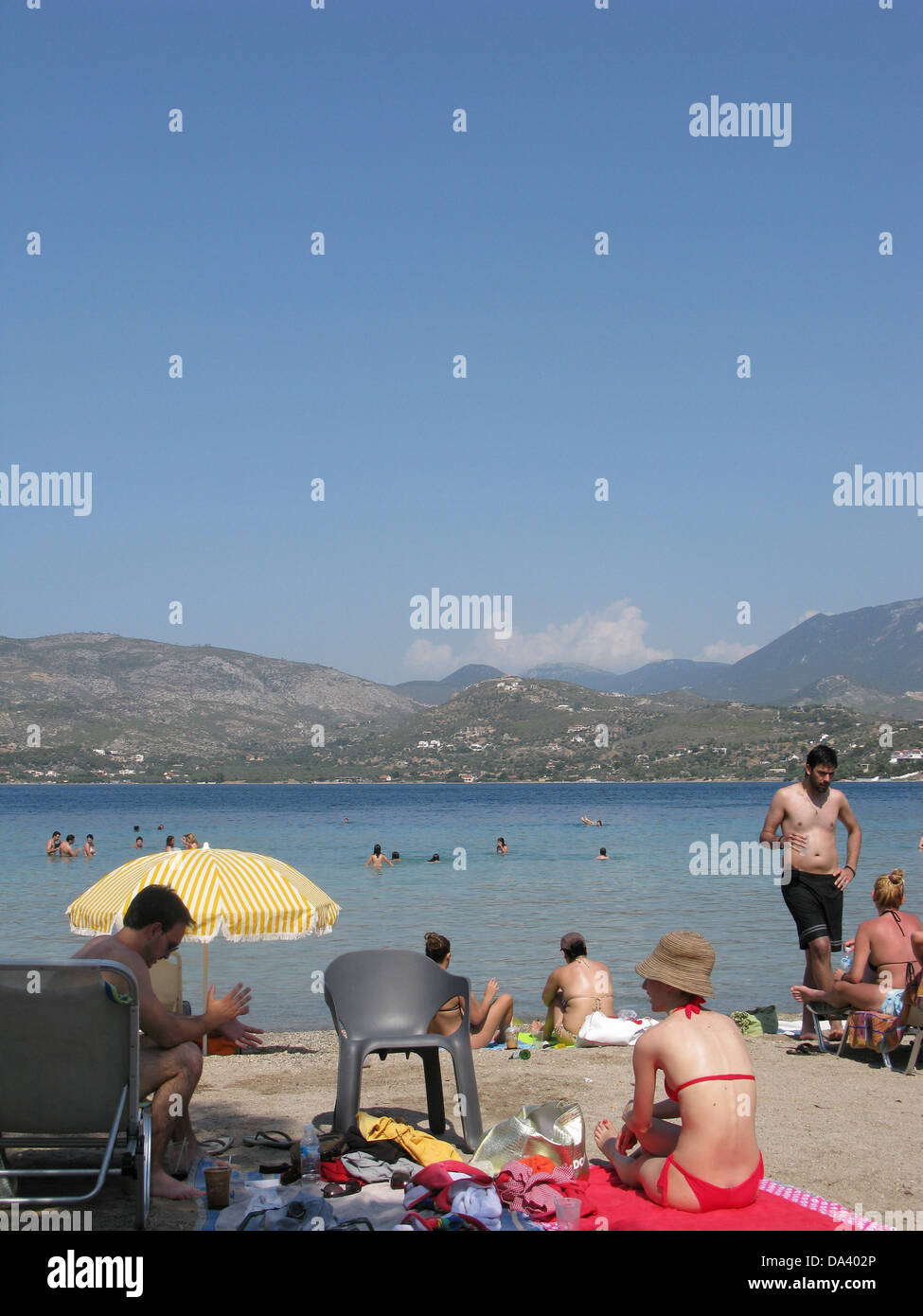 Vouliagemni le lac, Loutraki, le Corinthia, Péloponnèse, Grèce Banque D'Images